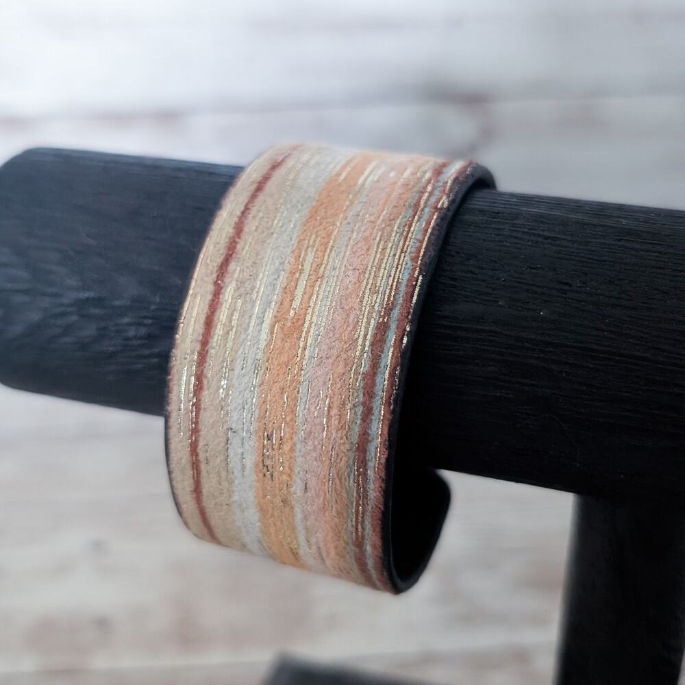 Vintage Cuff Bracelet Chunky Striped Cuff Bracelet